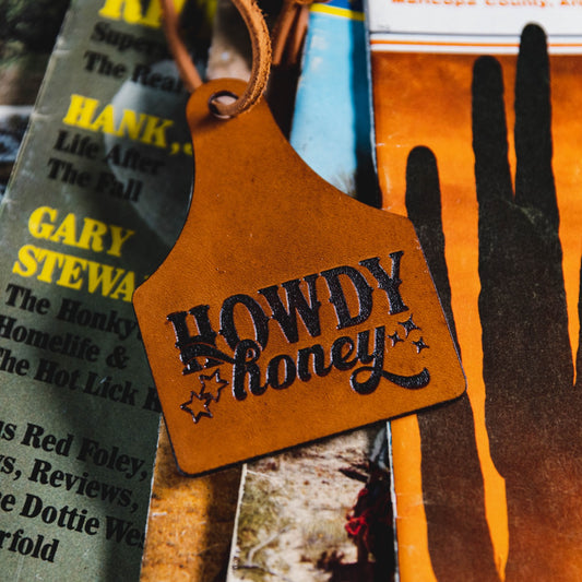 Leather Cowtag Car Freshie | Howdy Honey