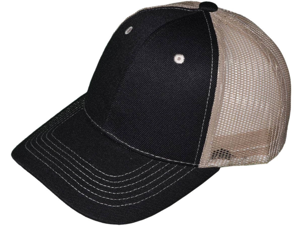 *Youth Size* Blank Trucker Hats - Structured Mesh BK Caps