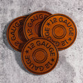 Leather 12 Gauge Coaster Set
