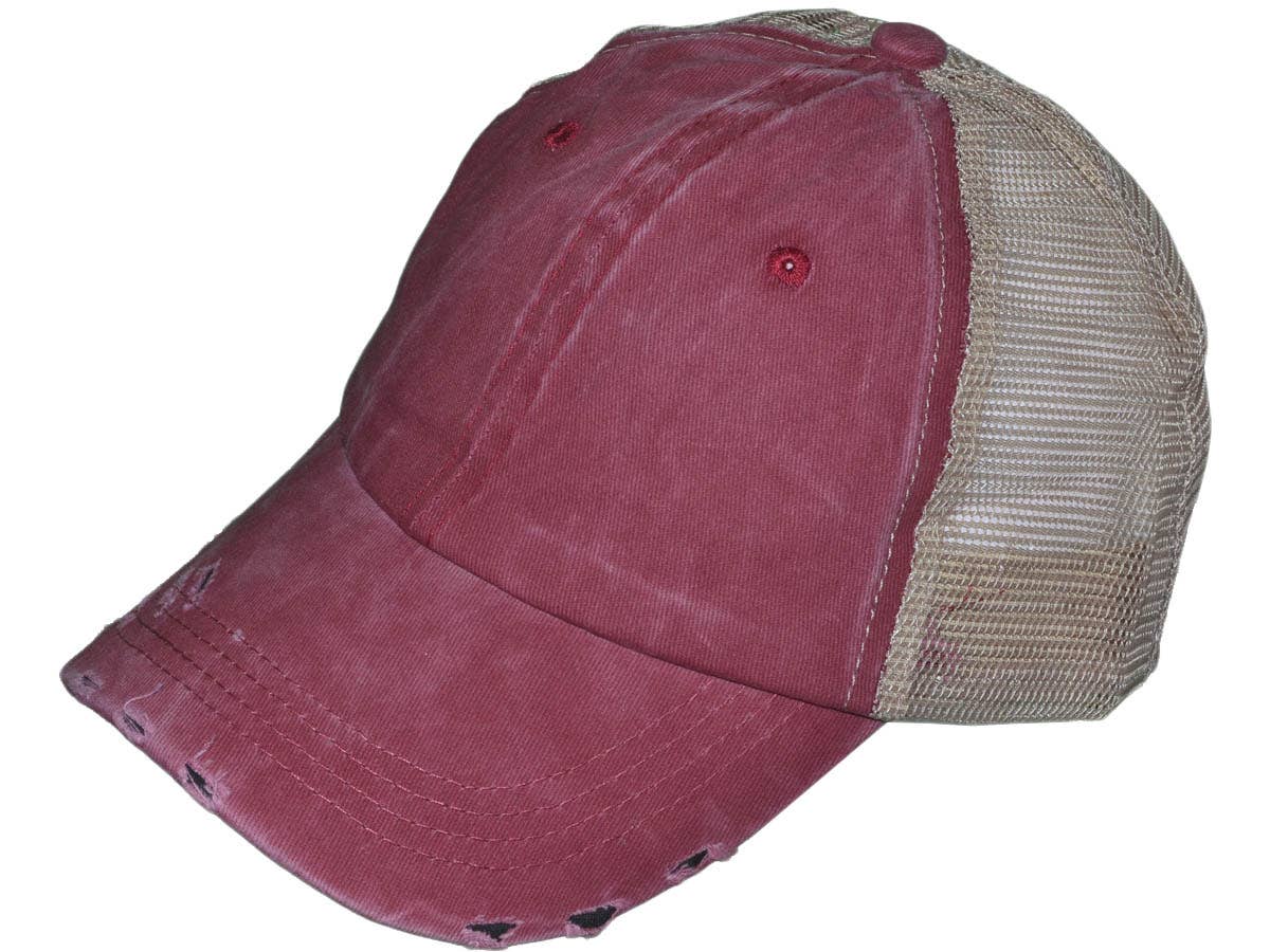 Vintage Trucker Hats - Unstructured Pigment-Dyed Distressed