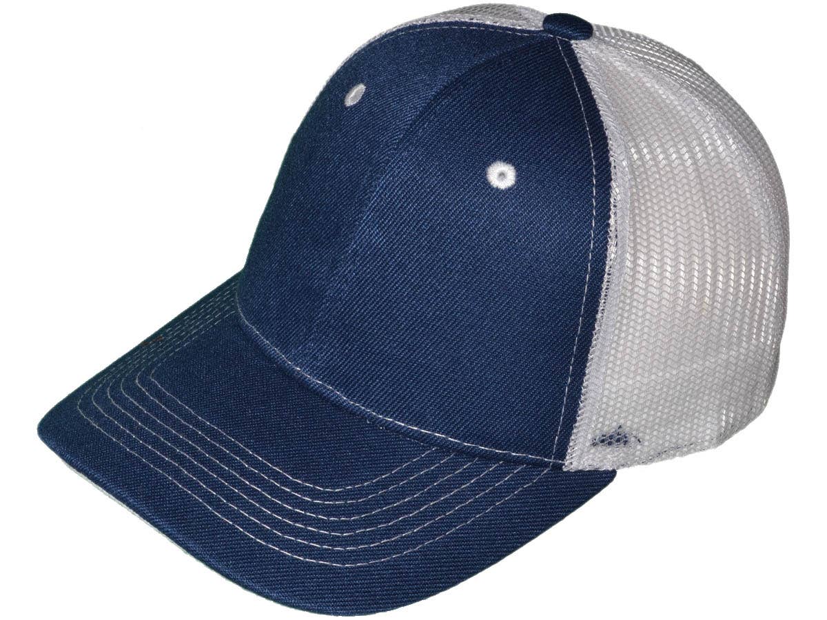 *Youth Size* Blank Trucker Hats - Structured Mesh BK Caps