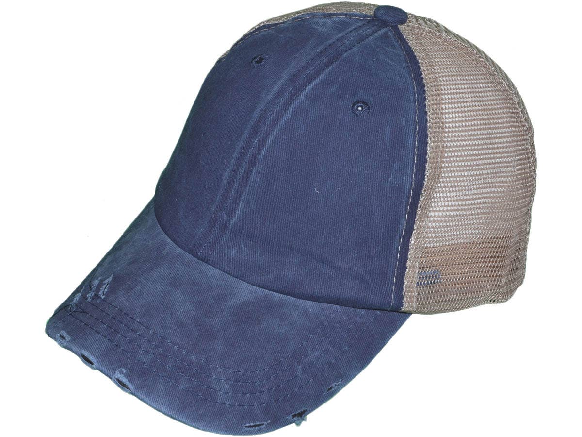 Vintage Trucker Hats - Unstructured Pigment-Dyed Distressed