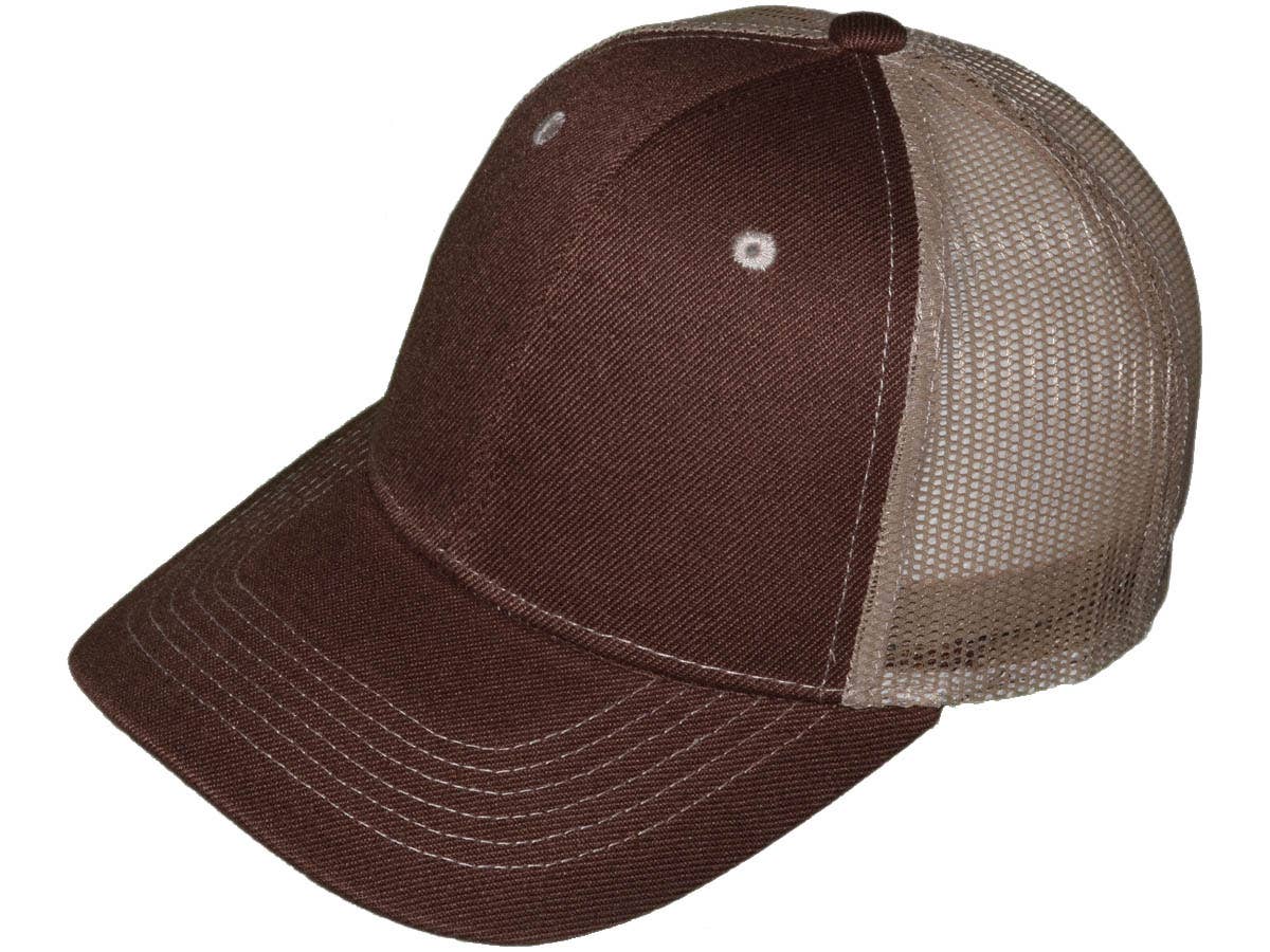 *Youth Size* Blank Trucker Hats - Structured Mesh BK Caps