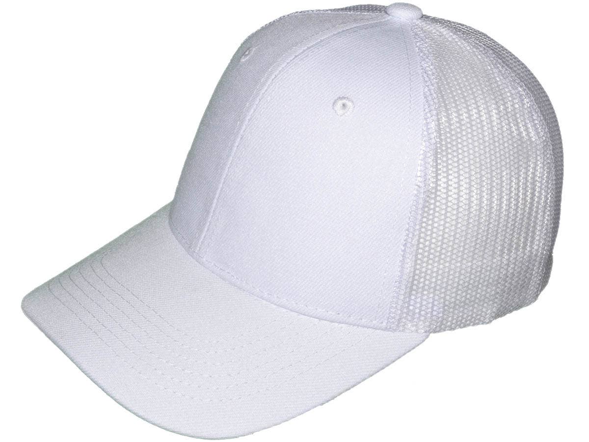 *Youth Size* Blank Trucker Hats - Structured Mesh BK Caps