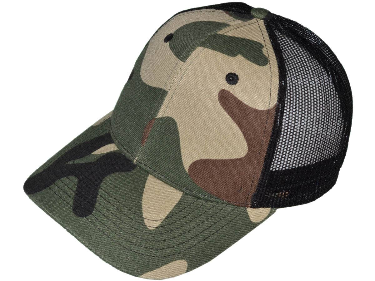 *Youth Size* Blank Trucker Hats - Structured Mesh BK Caps
