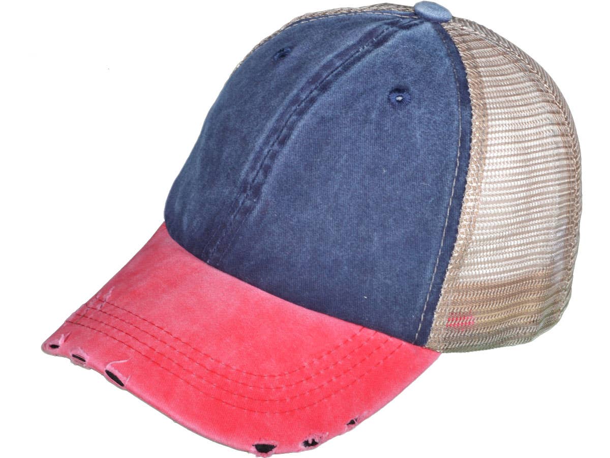 Vintage Trucker Hats - Unstructured Pigment-Dyed Distressed