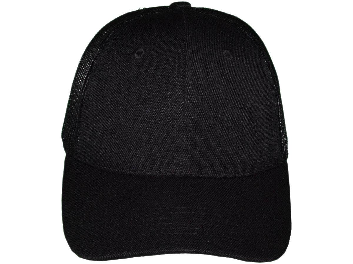 *Youth Size* Blank Trucker Hats - Structured Mesh BK Caps