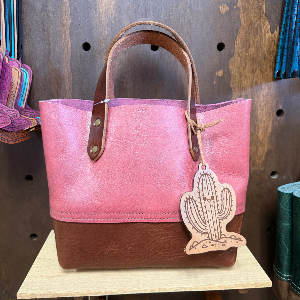 Desert Rose Leather Tote Bag