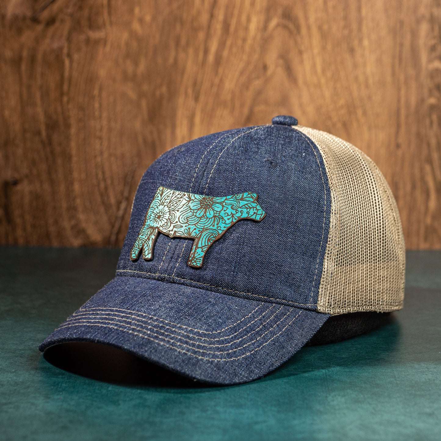 Show Steer Turquoise Floral | Women's Mesh Back Hat