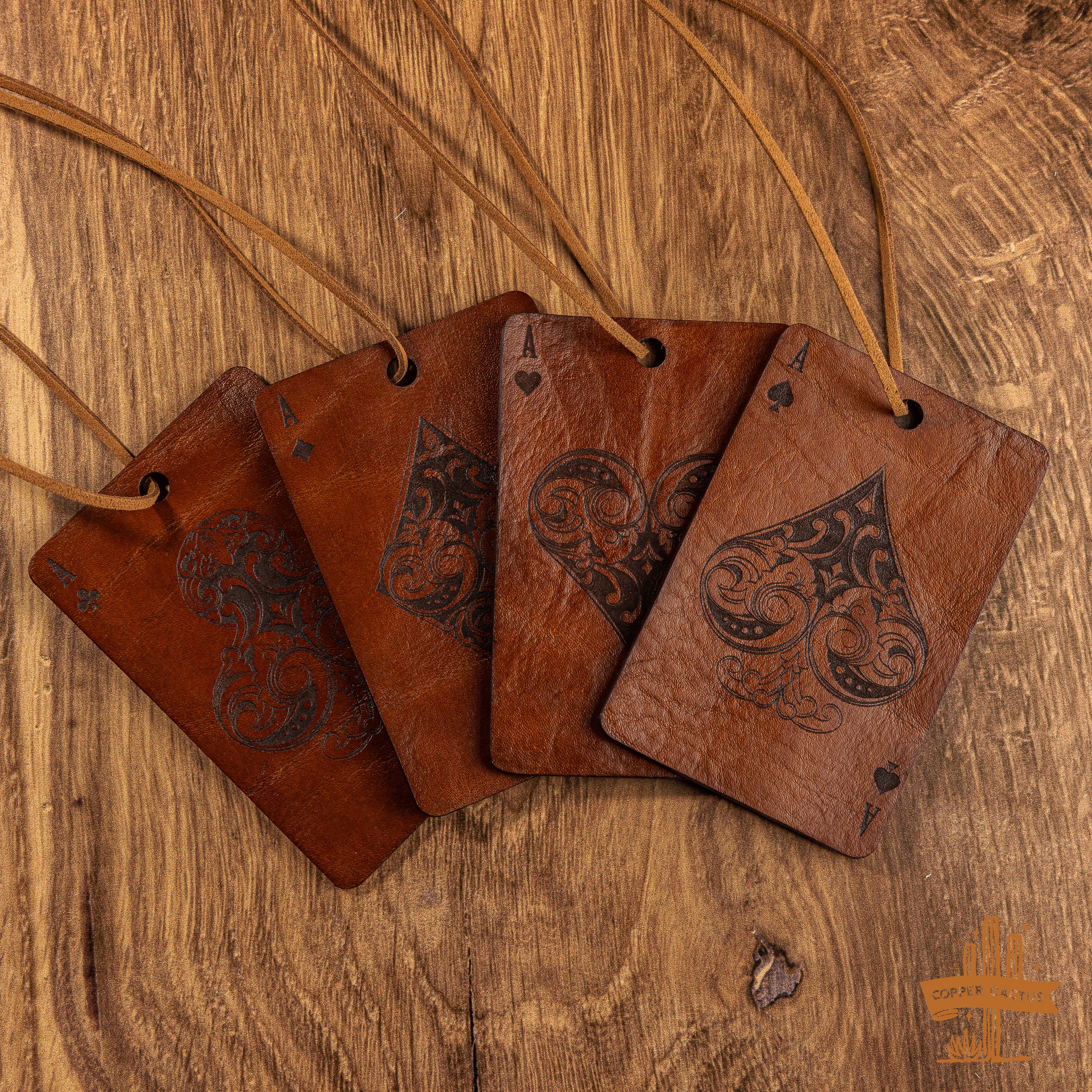 Leather Car Freshie | Aces