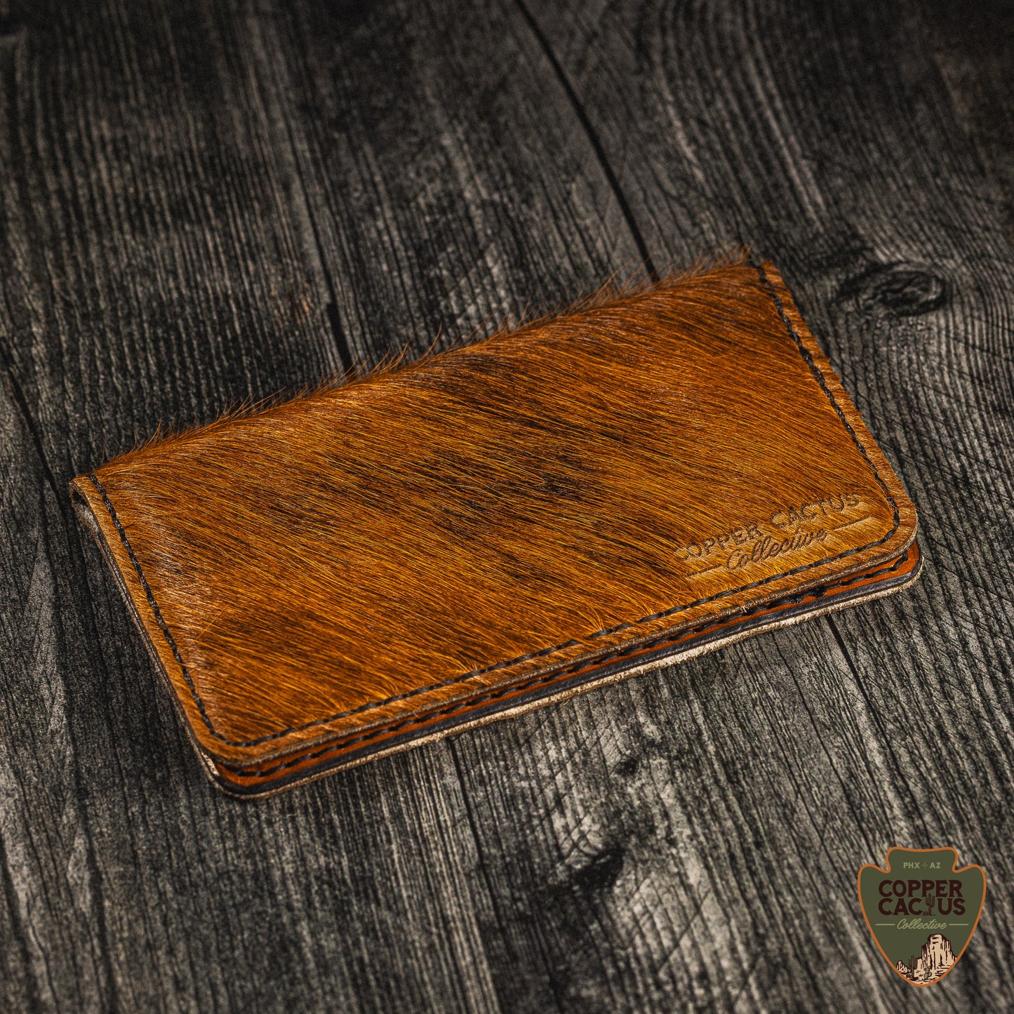 Hair-On-Hide Minimalist Checkbook Cover
