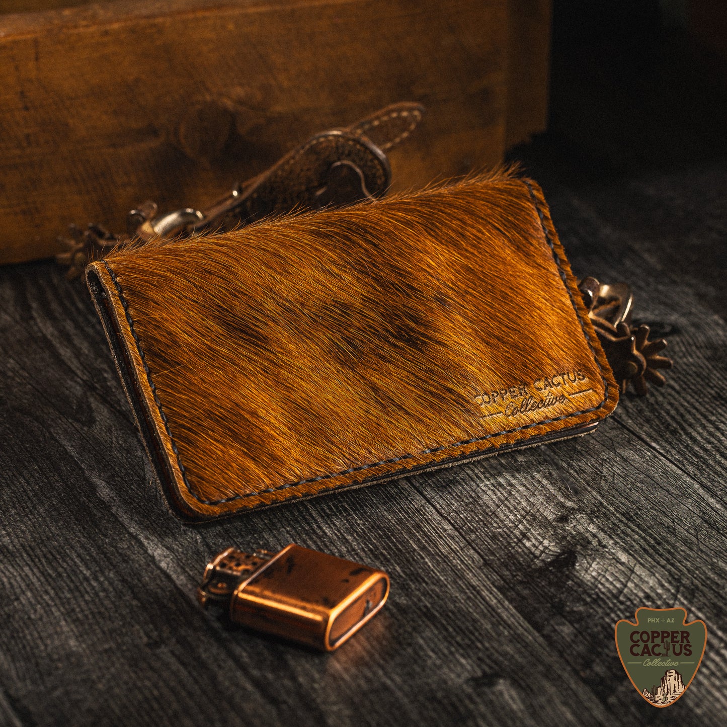 Hair-On-Hide Minimalist Checkbook Cover