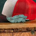 Turquoise Feather | Leather Patch