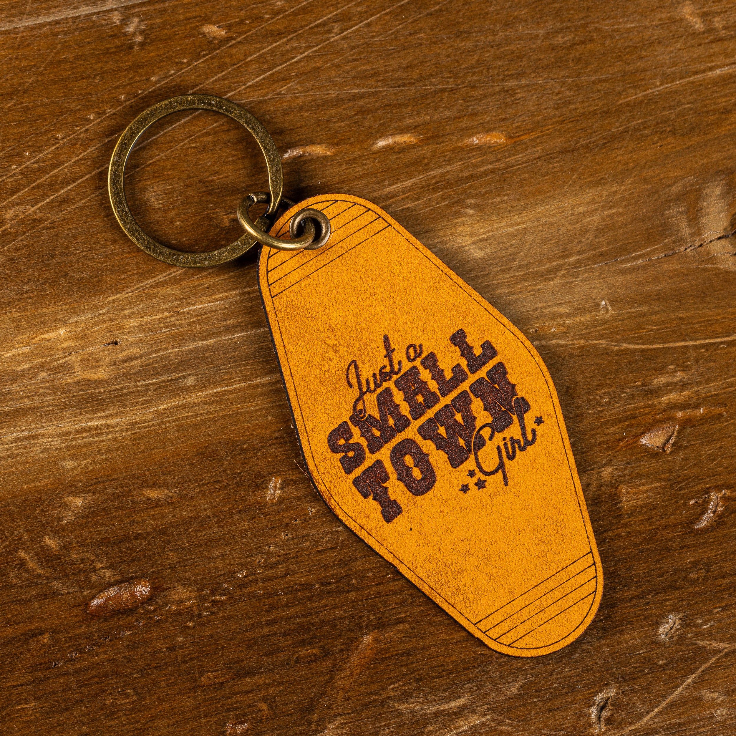 'Small Town Girl' | Leather Motel Style Keychain