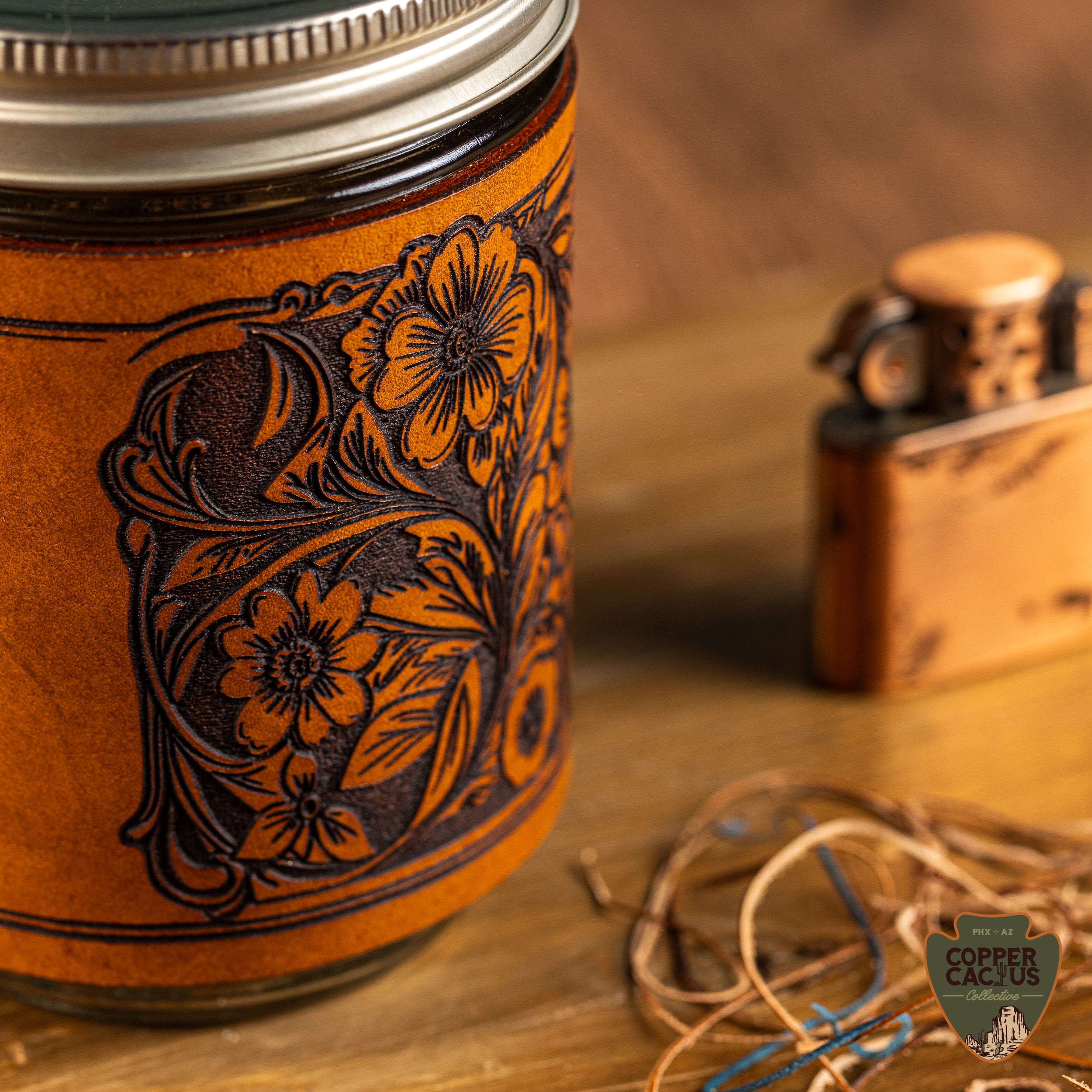 Crafted with Copper Cactus: Leather Mason Jar Mug Wrap Workshop