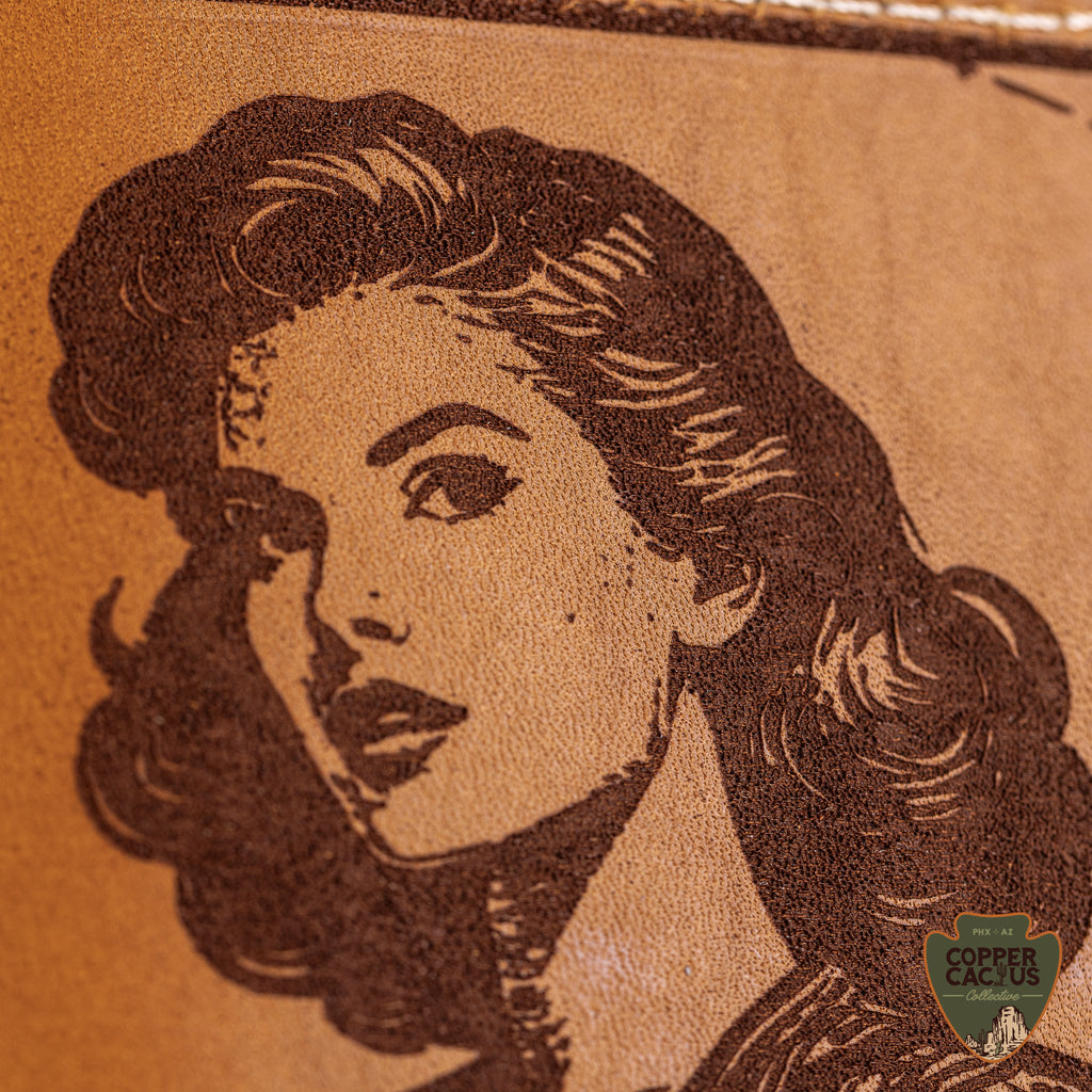 Tally Book Cover | Pin-Up Woman with Pump Jack