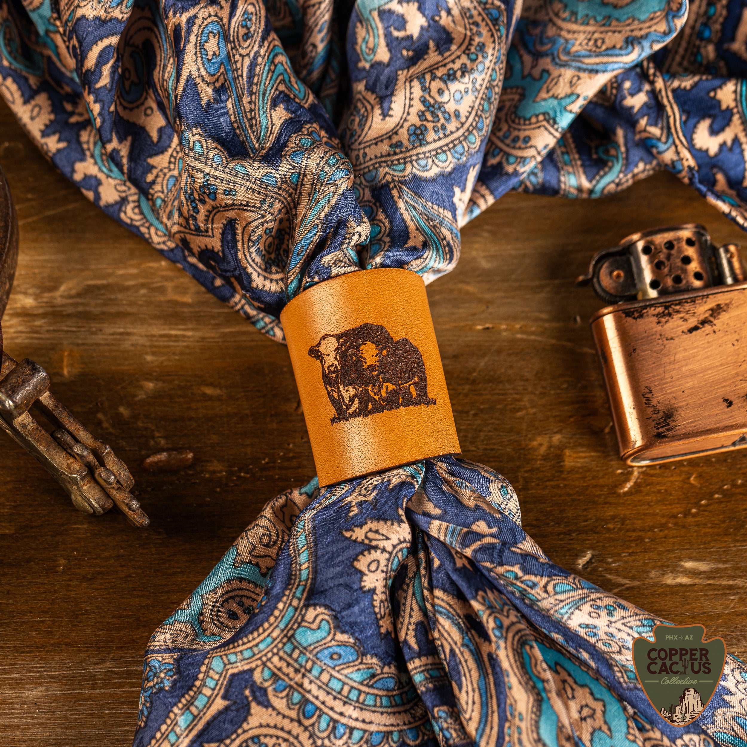 Leather Scarf or Bandana Slide