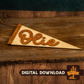 Wood Name Pennant Laser Cut File