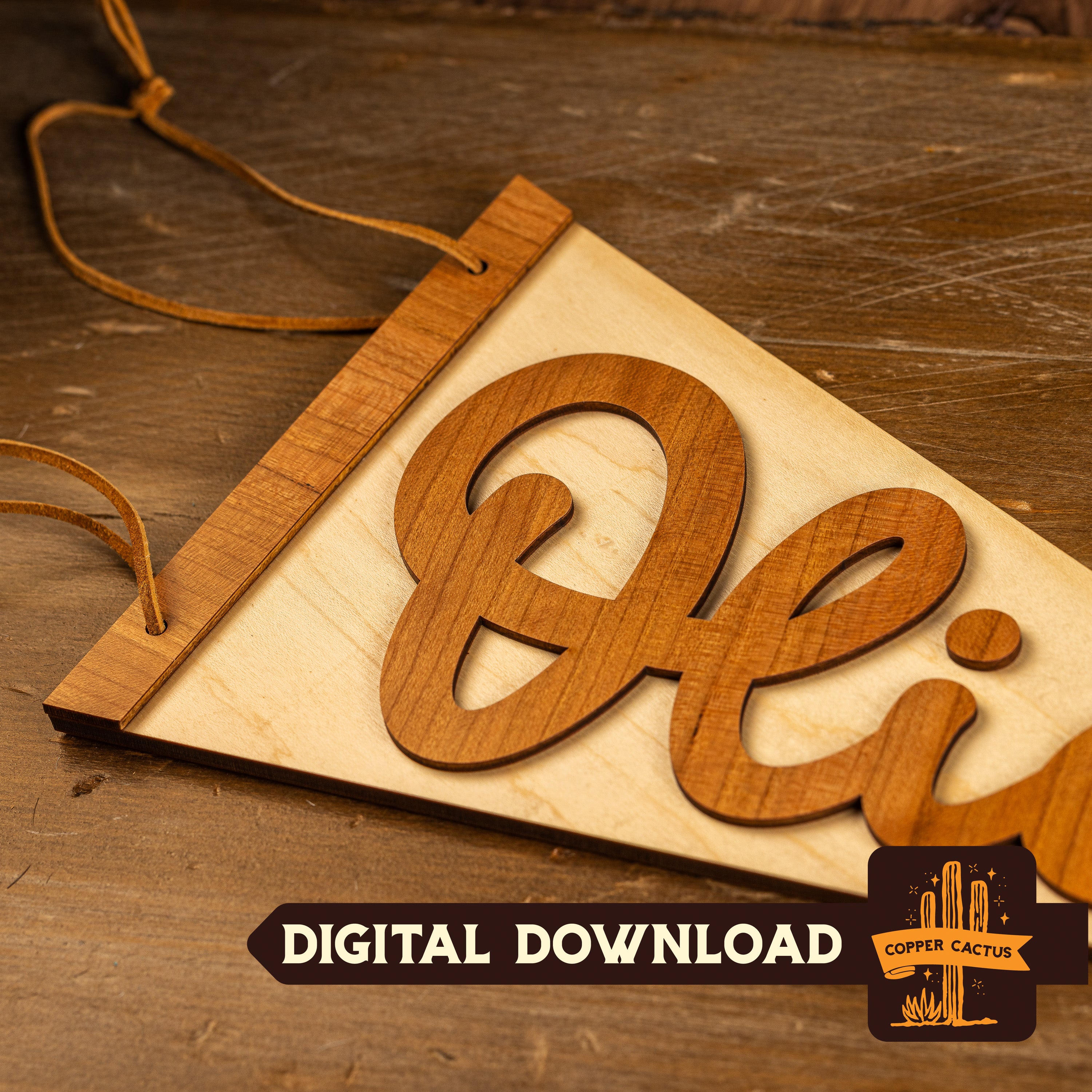 Wood Name Pennant Laser Cut File