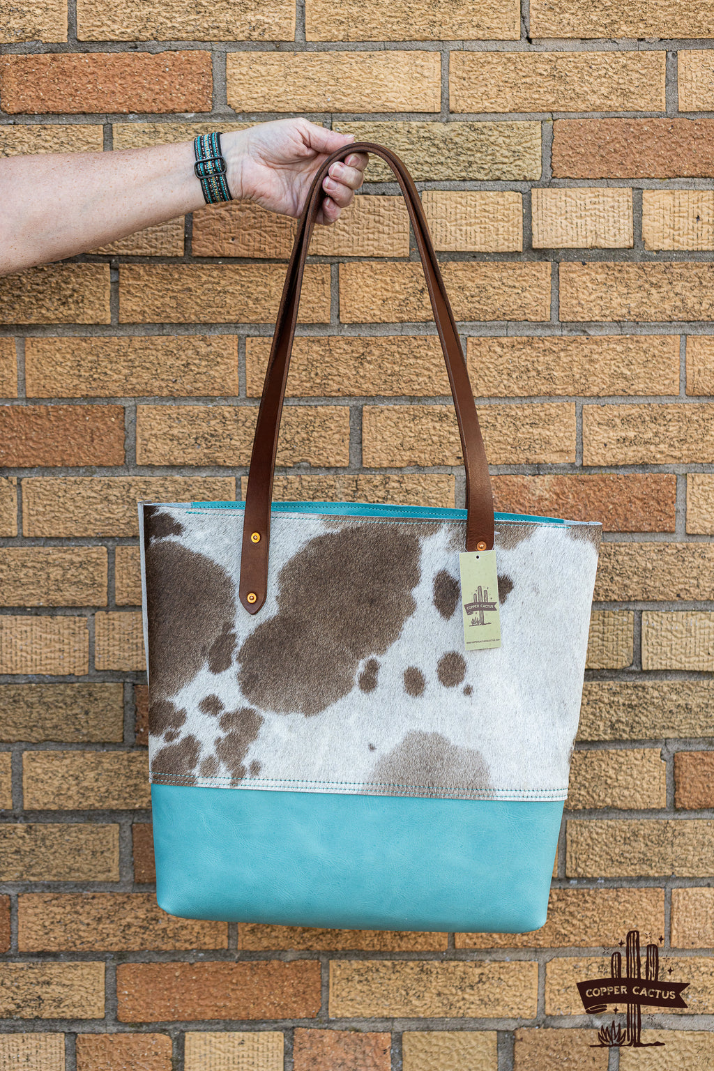 Hair-on Turquoise Tote