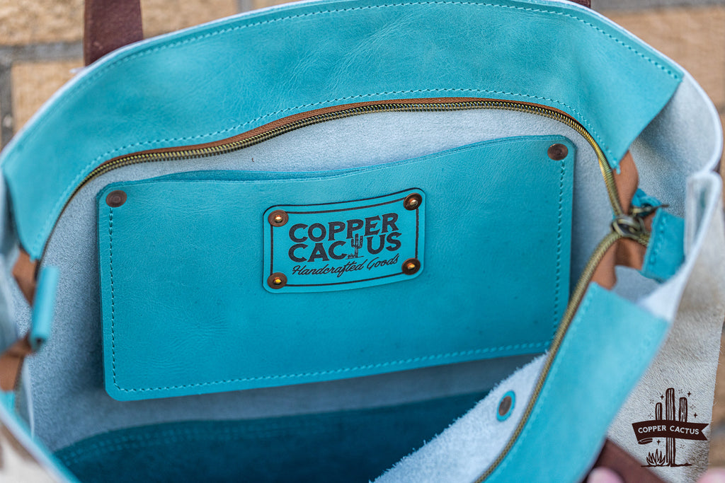 Hair-on Turquoise Tote