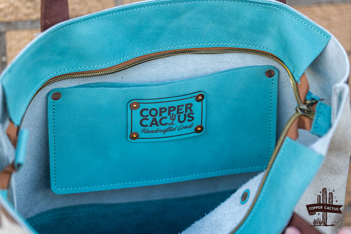 Hair-on Turquoise Tote