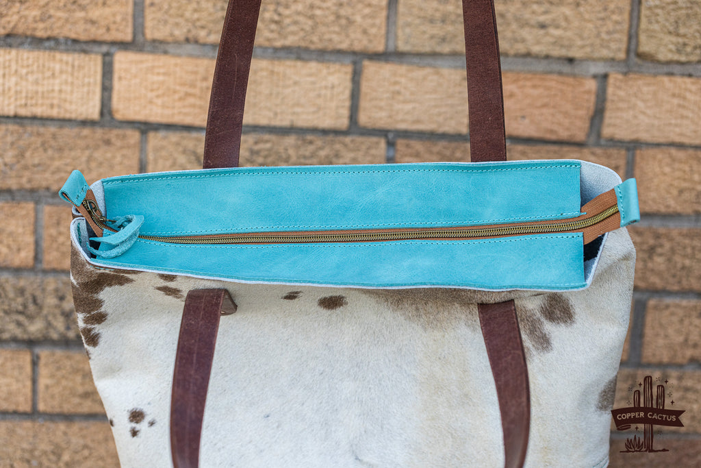 Hair-on Turquoise Tote