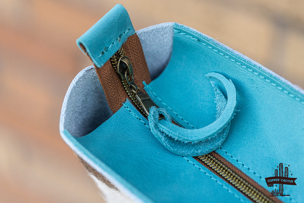 Hair-on Turquoise Tote