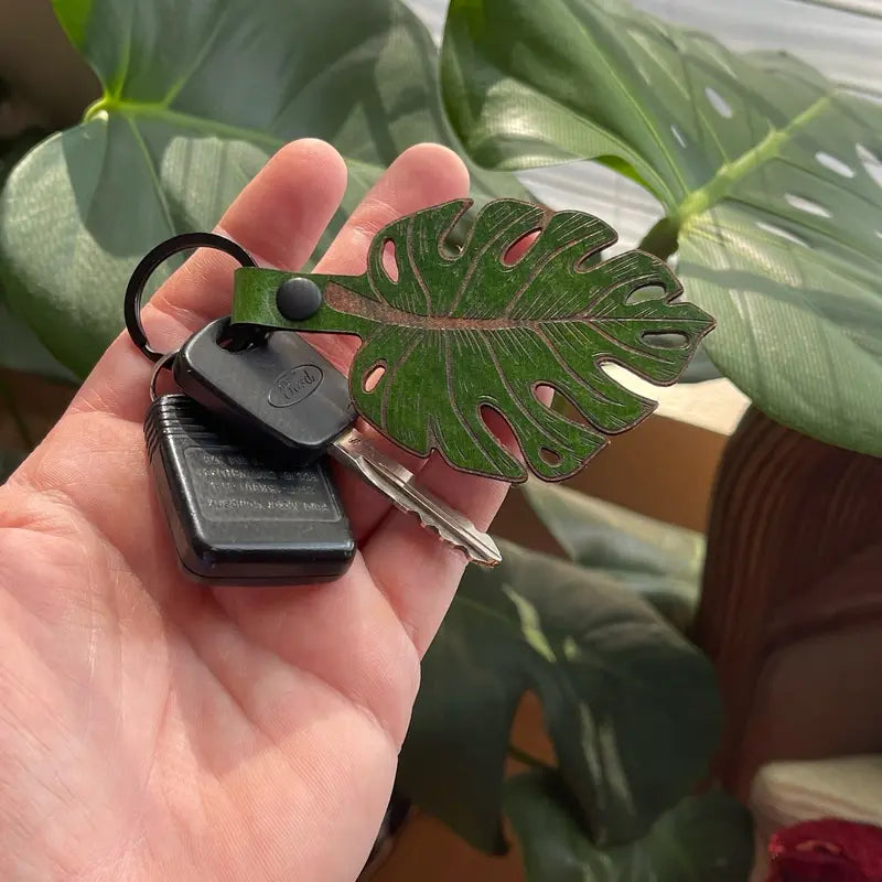 Monstera Leaf Keychain