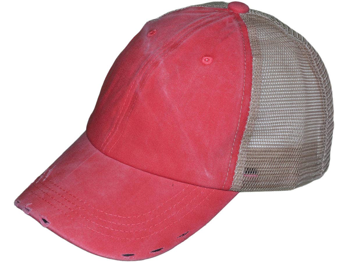 Vintage Trucker Hats - Unstructured Pigment-Dyed Distressed