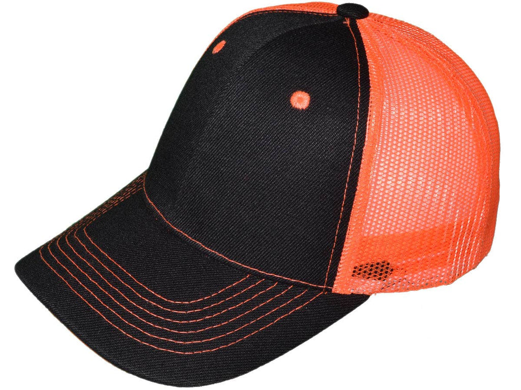 *Youth Size* Blank Trucker Hats - Structured Mesh BK Caps