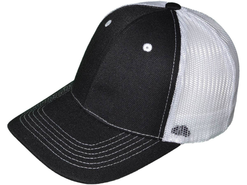 *Youth Size* Blank Trucker Hats - Structured Mesh BK Caps