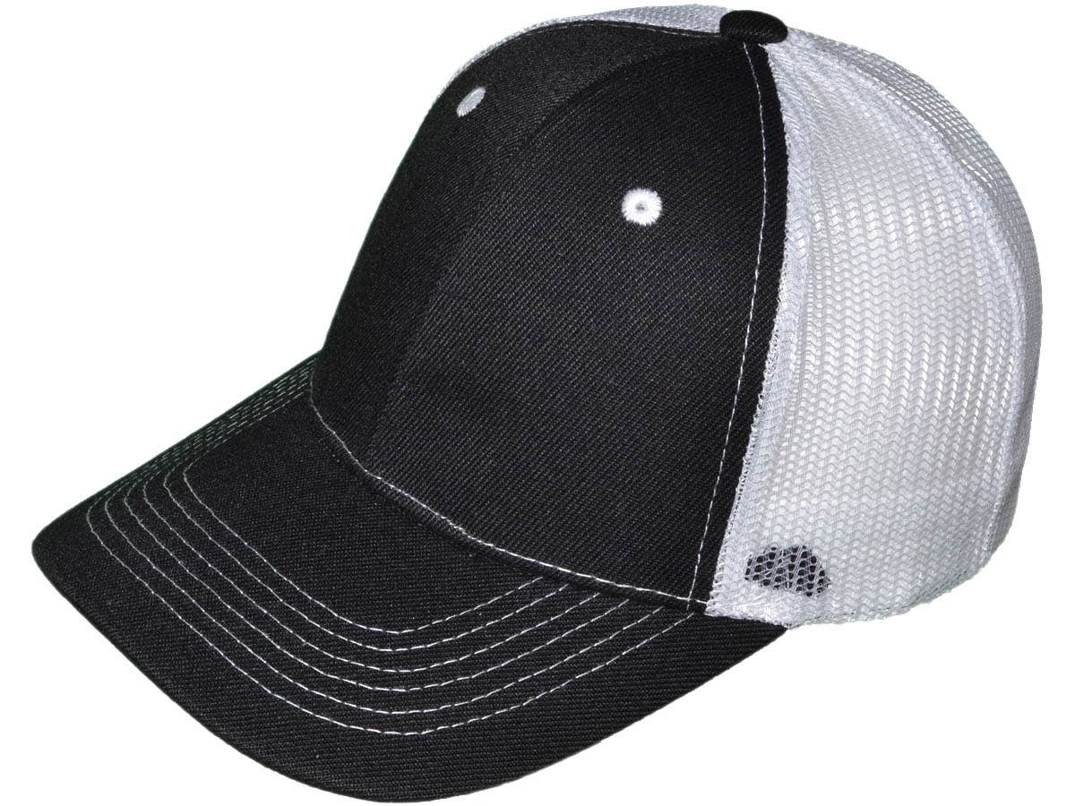 *Youth Size* Blank Trucker Hats - Structured Mesh BK Caps