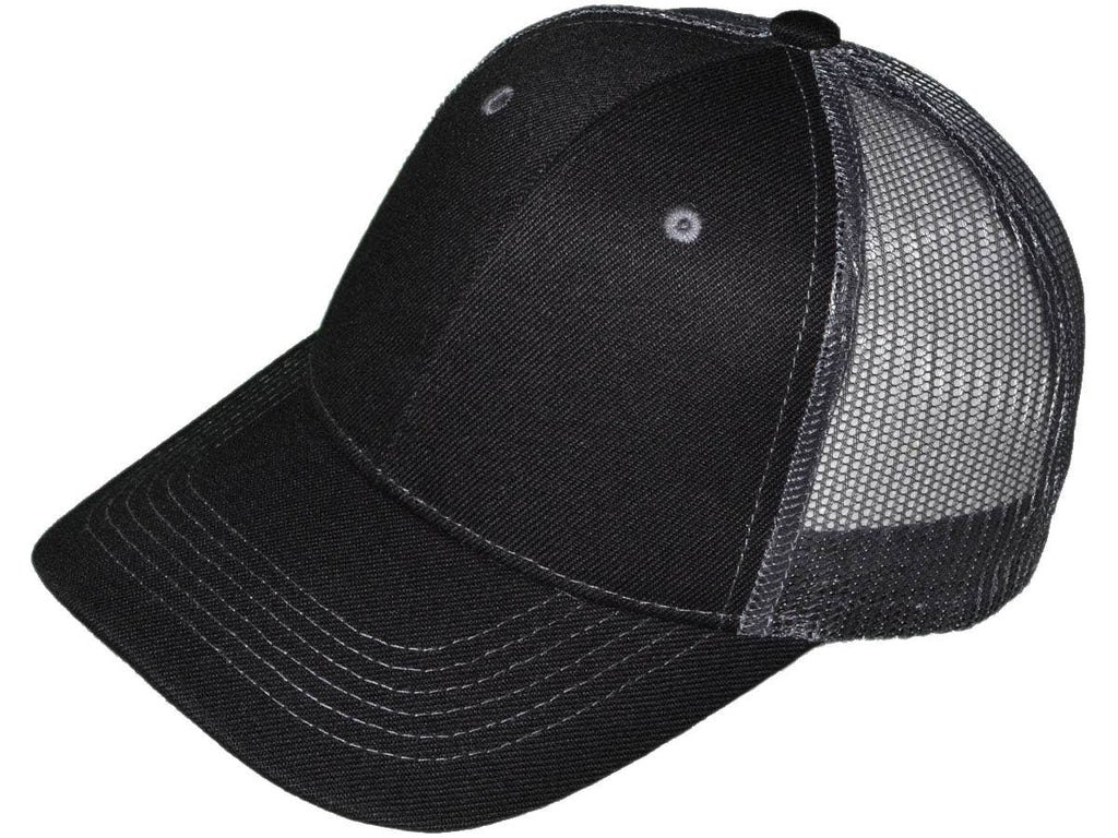 *Youth Size* Blank Trucker Hats - Structured Mesh BK Caps